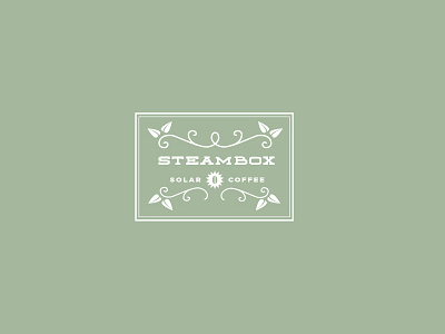 Steambox Coffee Logo 1 beautiful box coffee decorative leaves logo organic scripty solar vintage