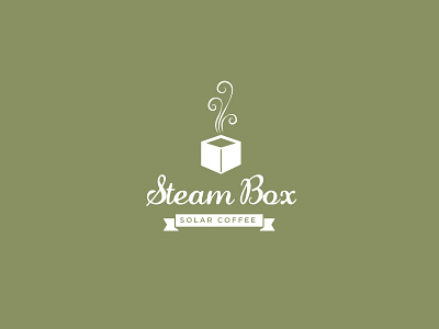 Steambox Coffee Logo 2 banner beautiful box coffee cursive decorative logo organic solar steam vintage