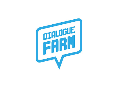 Dialogue Farm Logo Ideas angled blue clean farm flat handlettering logo social speech bubble video