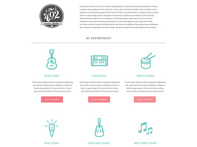 The 402 Instrument Icons clean flat icons instruments music simple teal website