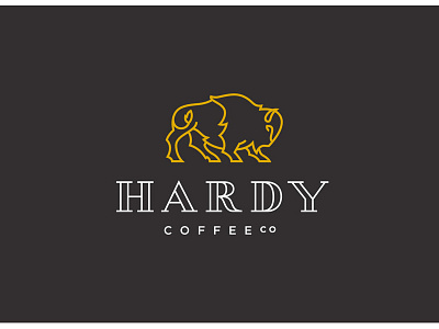 Hardy Coffee Logo artisan bison buffalo coffee craft espresso logo packaging