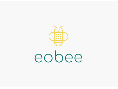 Eobee Logo app bandaid bumblebee clean logo medical modern sans serif sterile technology