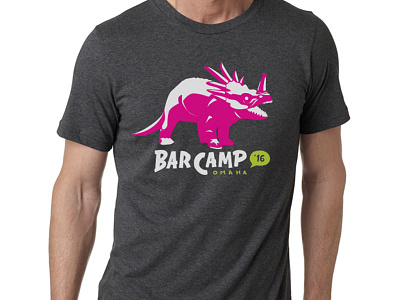 Bar Camp Omaha 2016 (T-shirt) bar camp branding dinosaur event fun illustration logo omaha t shirt toy