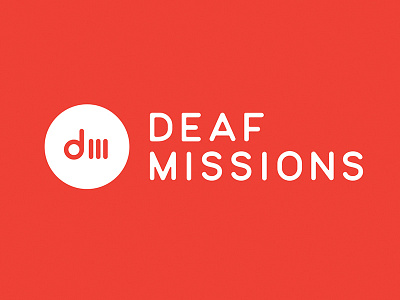 Deaf Missions Branding branding circle clean deaf logo missions red sign language