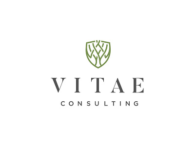 Vitae Consulting Full Logo classic classical consulting crest logo monoline shield timeless tree vitae