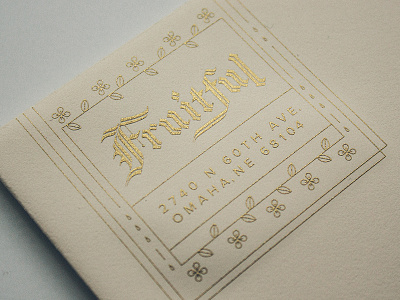 Fruitful Morning Envelope Address blackletter fancy gold gold foil illustration invitation lettering letterpress monoline morning print printing