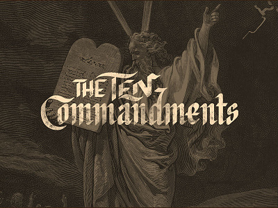 The Ten Commandments Sermon Series bible biblical brush script engraving exodus lettering moses procreate the ten commandments