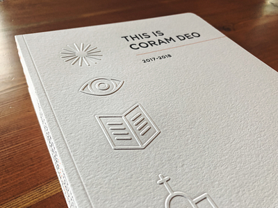 Coram Deo Annual Report annual report church coram deo embossing icons letterpress omaha print