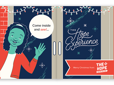 The Hope Experience - Christmas Giving Mailer campaign christmas experience giving hope illustration kids lettering mailer non profit print