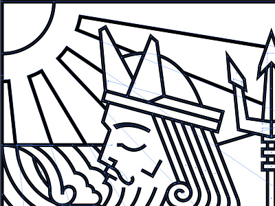 And now for something entirely different... beach card king neptune poseidon sea sun waves wip work in progress