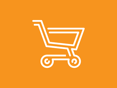 Logo for an advertisement/signage webshop advertising branding cart identity logo minimal neon shop shoppin cart signage single line webshop