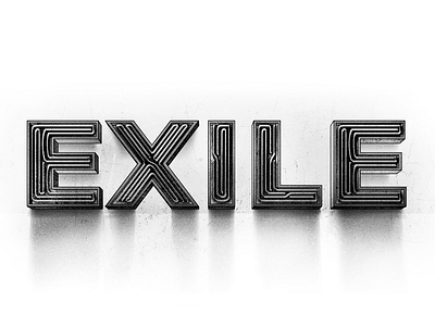 Exile Neon Sign black bw depth grainy letters neon neon sign perspective raw texture white