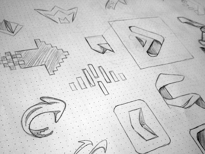 Exploring shapes... arrow branding logo move movement shapes sketching