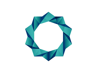 Abstract logomark for a dynamic brand aqua blue brand circle diamond dynamic geometric motion teal