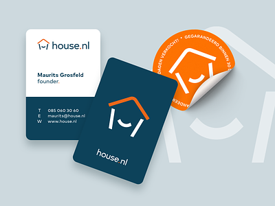 House.nl Contact Cards & Stickers brand identity branding contact cards logo design logo designs real estate sticker