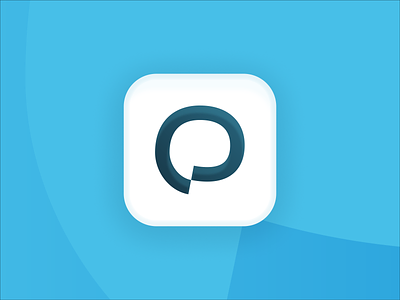 CareRate App Icon. blue brand identity branding cloud conversation icon logo loop message minimal simple talk white