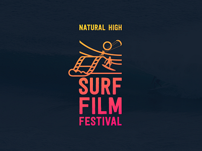 Surffilm Festival Logo V2 beach branding festival film filmroll logo movie surf surfer water wave waves