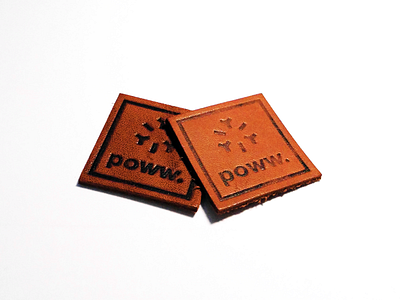 poww. labels label leather photo poww. brown