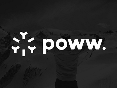 poww. 2015 logo update! custom flake letters logo minimal powder poww snow type white wordmark