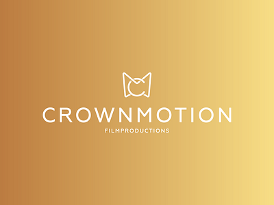 CrownMotion Logo White c crown crownmotion film logo m monogram movie single line