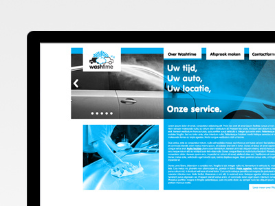 Website Mockup black blue car carwash grid iconic layout minimal mockup psd space wash washing washtime website white