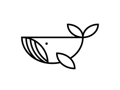 Whale illustration minimal monoline whale