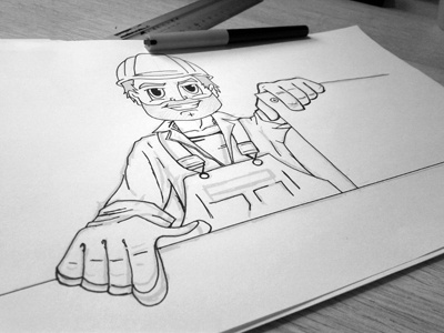 Construction Worker Illustration #1 [work in progress]