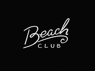 Beach Club Lettering beach beach club club handmade happy illustration island lettering letters logotype one line script simple type typography vacation wave