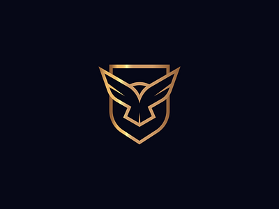 Mark for Security Company bird branding eagle elegant gold line logo minimal overwatch pray prey protect security see shield strong wings