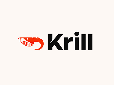 Krill Logo & Wordmark animal creature fish k krill logo minimal modern nlnet labs sea sea creature shrimp water wordmark wordmarks