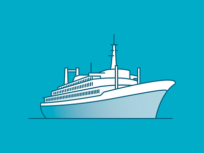 Rotterdam landmarks: SS Rotterdam boat branding cruise ship illustration juuve line minimal modern rotterdam ship simplistic skyline ss rotterdam