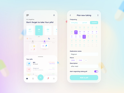 Managing pills app reminder