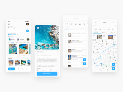 Plane trip on Your own app design managing map travel trip ui ux