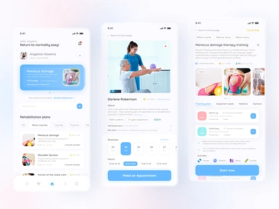 Rehapp - Rehabilitation App app doctor exercises healthcare managing medicine training ui ux