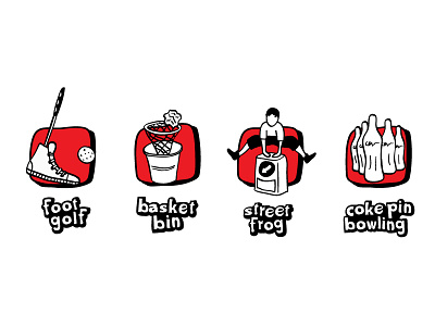 Coca-cola games games icons illustration