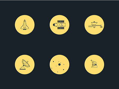 Space Icons hubble microscope seti sketch solarsystem space icons spaceshuttle vector voyager