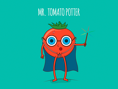 Mr. Tomato Potter adobe illustrator character character design colors drawing food food illustration foodies funny illustration illustrator kids illustration poster poster design vector