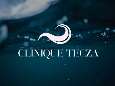 Clinique Tecza logo blue brand calm clinic clinique indentity logo logo design logodesign logotype modern water wave wellness white