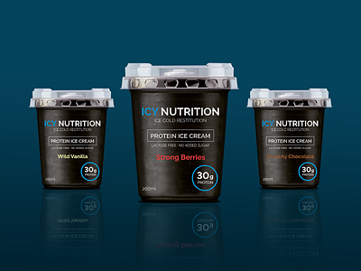 Icy Nutrition blue branding design fitness ice cream icecream layout nutrition package package design photoshop photoshop art product product design protein