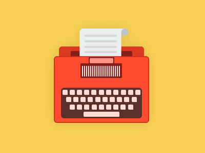 Typewriter app flat icon text typewriter