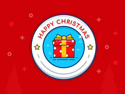 Christmas Badge badge christmas flat giftbox happiness holiday icon simple