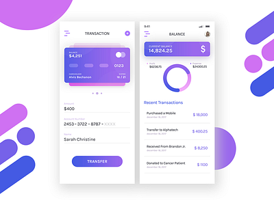 Expense Management App app concept design expense gradients ios money purple