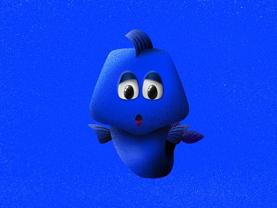 Just a small fish in a big sea animal animal art art blue design fish illustration