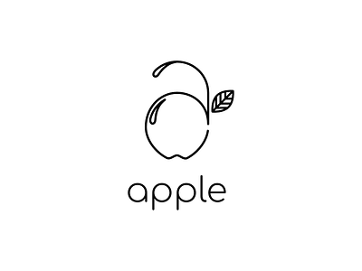 'A is for APPLE' 🍎 affinitydesigner apple branding concept concepts design fruit graphic idea leaf logo logodesign logotype monochrome