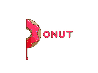 'D' is for DONUT concept design donut donuts food food illustration graphic logo logo design logodesign logos logotype pink vector