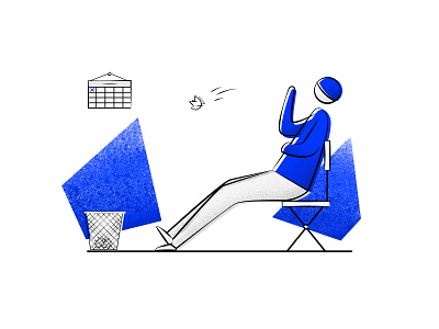 Waiting Patiently blue branding design designer desk girl graphic illustration illustrator laptop logo mac plant purple ui ui design ux vector wfh