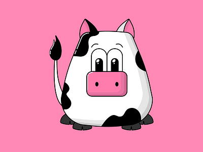 Moo animal animal art cow design graphic illustration pink vector