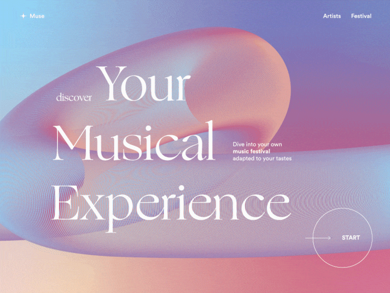 Music festival website concept animation colors festival gradient interface music typography ui ui design