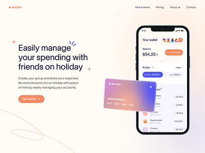 Moony - Wallet App Landing Page