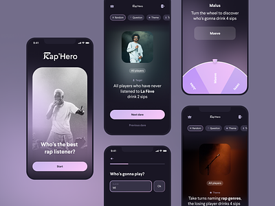 RapHero • Redesign concept app branding concept dark mode dark theme game mobile mobileapp music product rap redesign ui ux